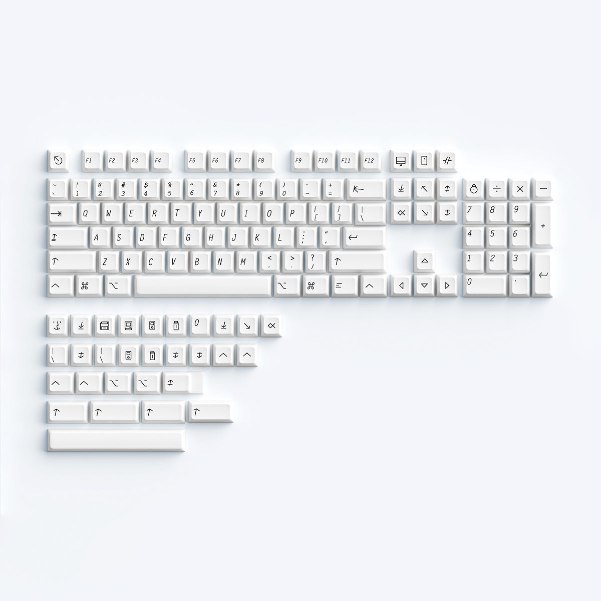 Retro XDA Dye-Sub PBT Keycap Set - Apple Theme
