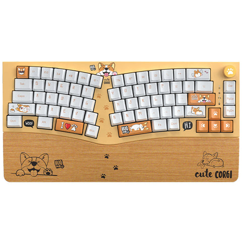 FEKER Alice80 Corgi Mechanical Keyboard with Wood Wrist Rest