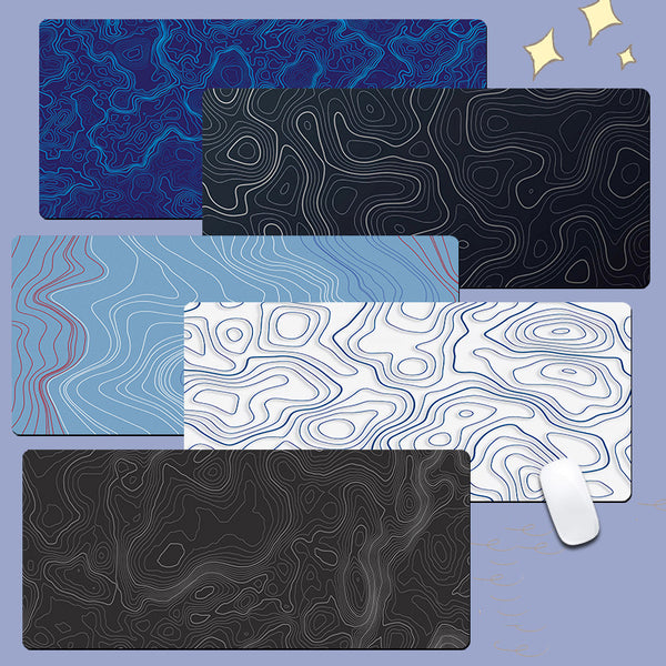 【neru design works】 EDGE PAD TOPOカモ Techsource Mousepad - Topo Blue | 900x400/800x300 | Stitched