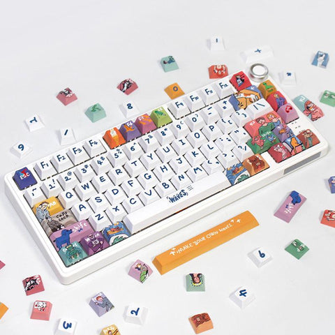 Cherry/XDA-like Profile Dye-Sub PBT Keycap Set - Waves