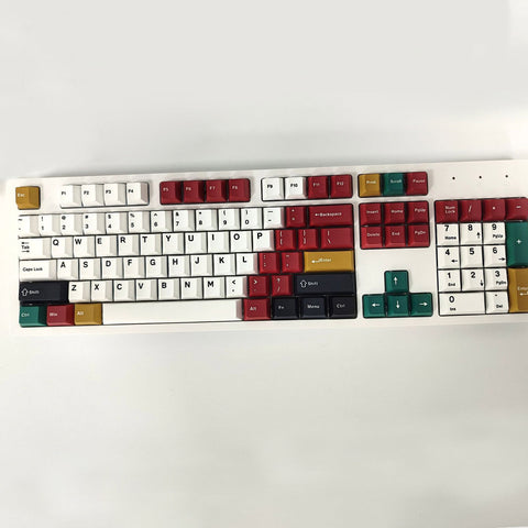 Retro Cherry Profile Dye-Sub PBT Keycap Set - Mixed Color