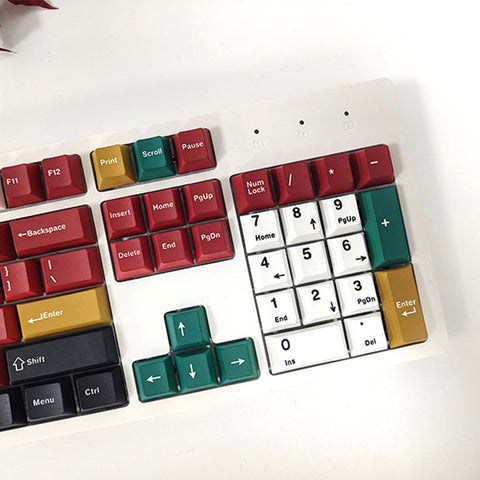 Retro Cherry Profile Dye-Sub PBT Keycap Set - Mixed Color