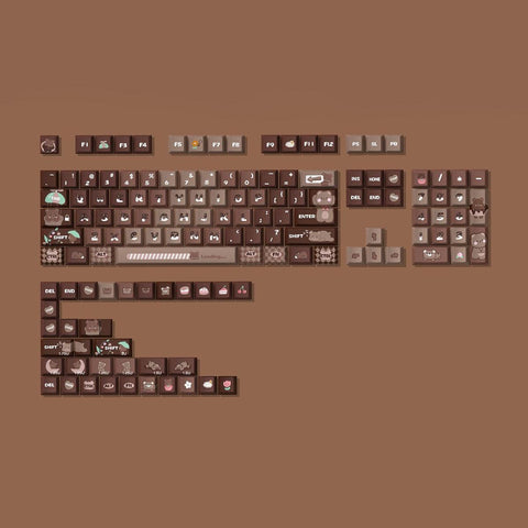 Cherry Profile Dye-Sub PBT Keycap Set - Lucky Bear Brown Gradient