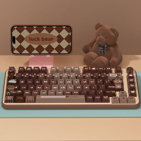 Cherry Profile Dye-Sub PBT Keycap Set - Lucky Bear Brown Gradient