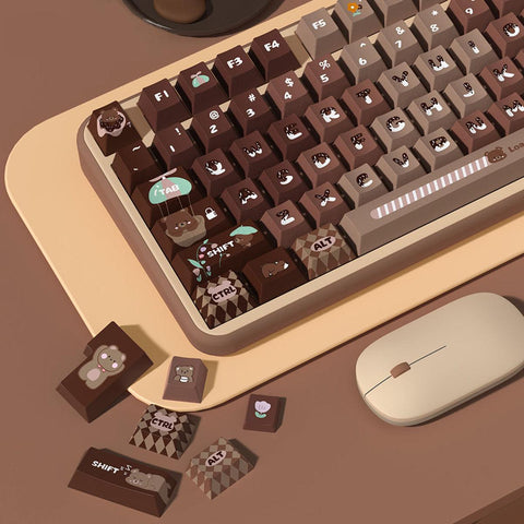 Cherry Profile Dye-Sub PBT Keycap Set - Lucky Bear Brown Gradient