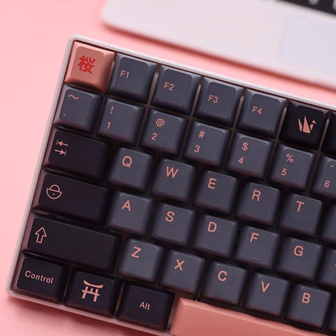 Cherry Profile Dye-Sub PBT Keycap Set - Yozakura Cherry Blosoms at Night