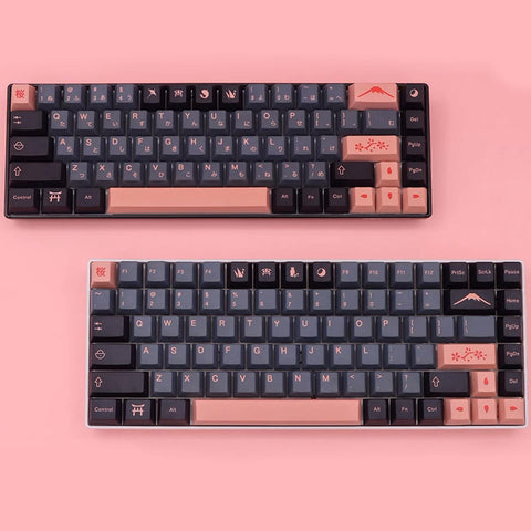 Cherry Profile Dye-Sub PBT Keycap Set - Yozakura Cherry Blosoms at Night