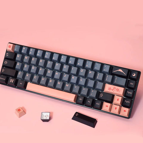 Cherry Profile Dye-Sub PBT Keycap Set - Yozakura Cherry Blosoms at Night