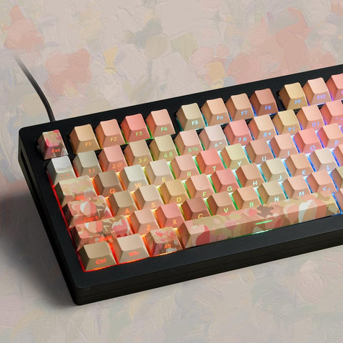 Cherry Profile Dye-Sub  PBT Keycap Set - The Sea of Tulips