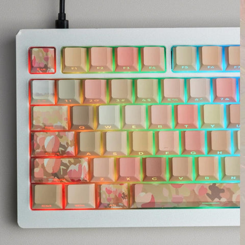 Cherry Profile Dye-Sub  PBT Keycap Set - The Sea of Tulips